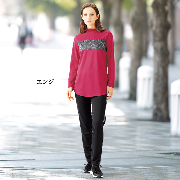 eclaT style(R)  アクティブ ロゴデザインチュニック / 大きいサイズ M L LL 3L