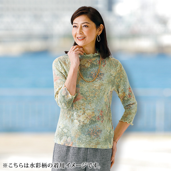 日本製 楊柳素材のプリントプルオーバー 小花柄