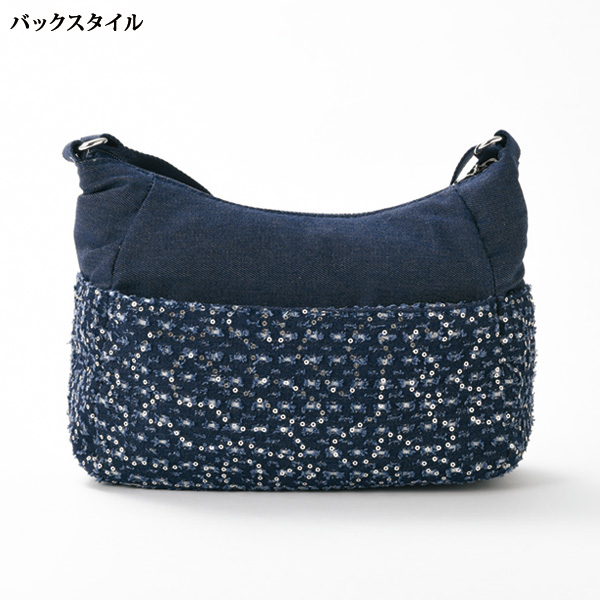 サボイ スパンコール使いデニムショルダーバッグ SAVOY