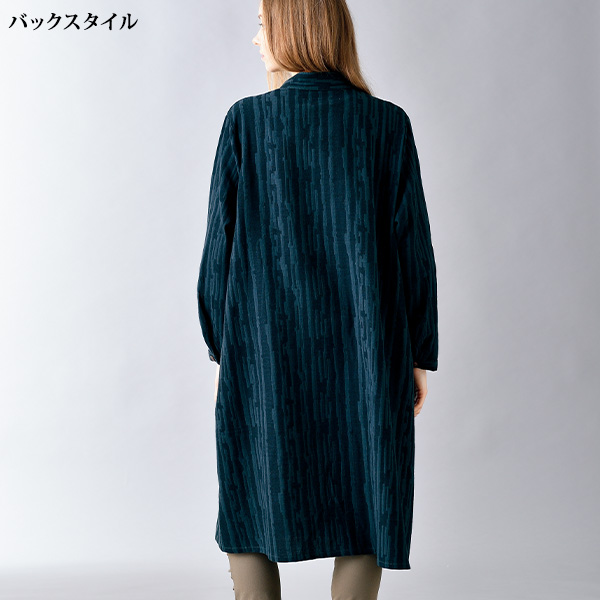 バンドカラージャカード織 ロングシャツジャケット