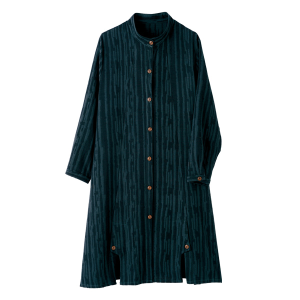 バンドカラージャカード織 ロングシャツジャケット
