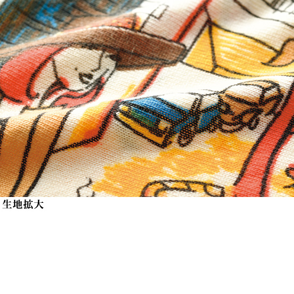 風景イラストウール混 ビッグシルエットチュニック | 京都通販