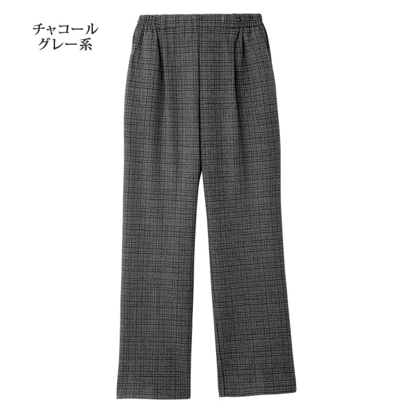 尾州格子柄 ストレートパンツ 大きいサイズ M L LL 3L