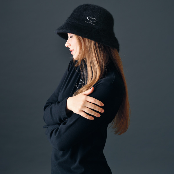 サボイ アンゴラ混クロッシェ帽子 SAVOY