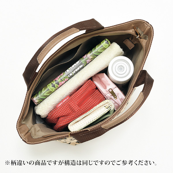 ハラコ調 チャーム付手提げバッグ ドット