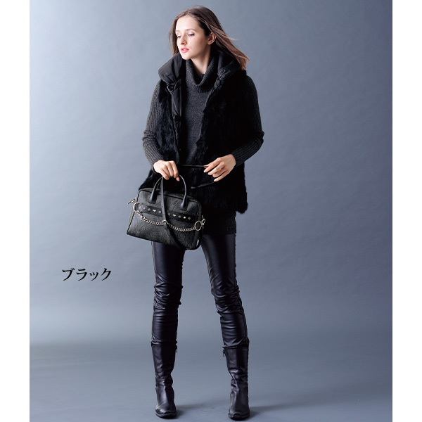 裏ベロアストレッチ フェイクレザーパンツ 股下65cm 大きいサイズ M L LL 3L