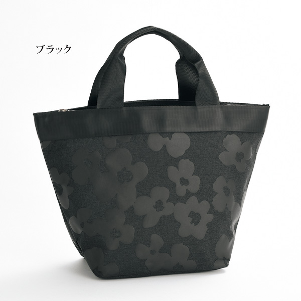 フラワーラバープリント手提げバッグ