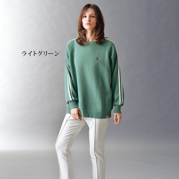 アッスン 裏起毛 肩2本ライントレーナー ASSN