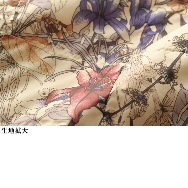 花柄プリントダウンベスト 大きいサイズ M L LL 3L