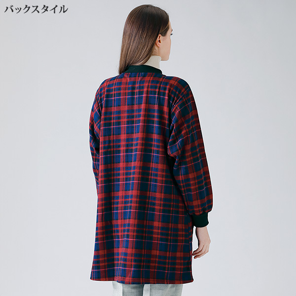 裏シャギー チェック柄ジャケット 2色組