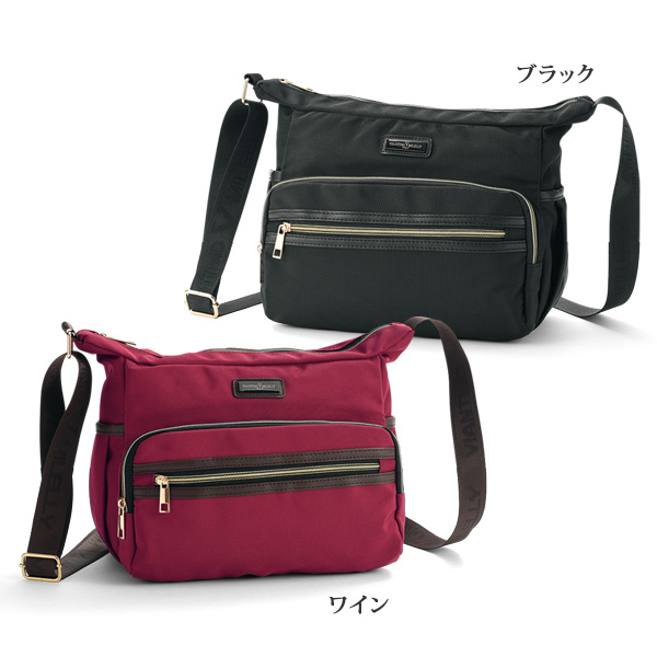 ポケット豊富なはっ水加工ショルダーバッグ