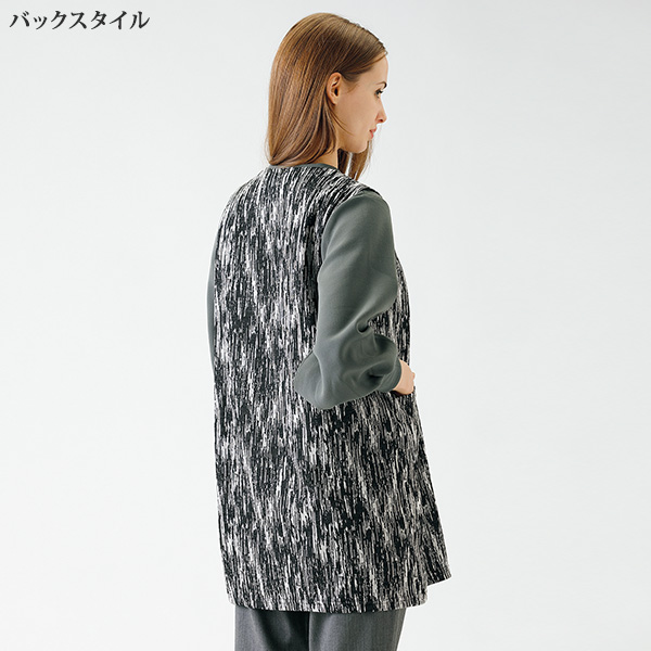 かすり調ジャカードベスト 大きいサイズ ML LL 3L