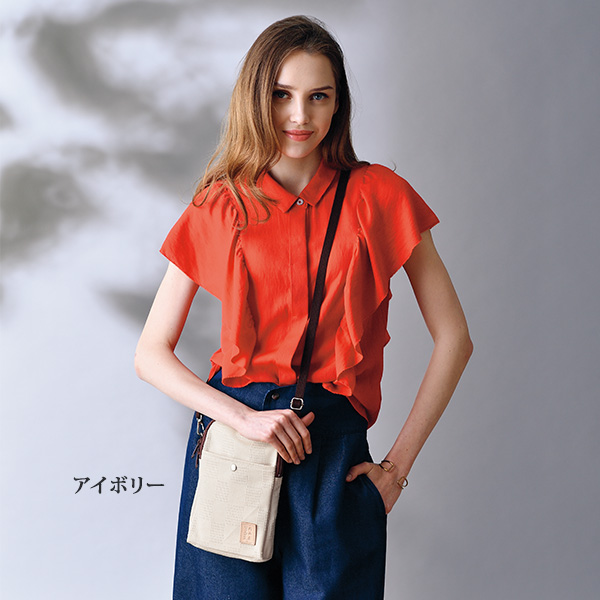 岡山産 ワッフルデニムポシェット