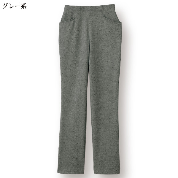 ツイード柄プリント 裏起毛ストレッチパンツ 股下65cm 大きいサイズ M L LL 3L 4L