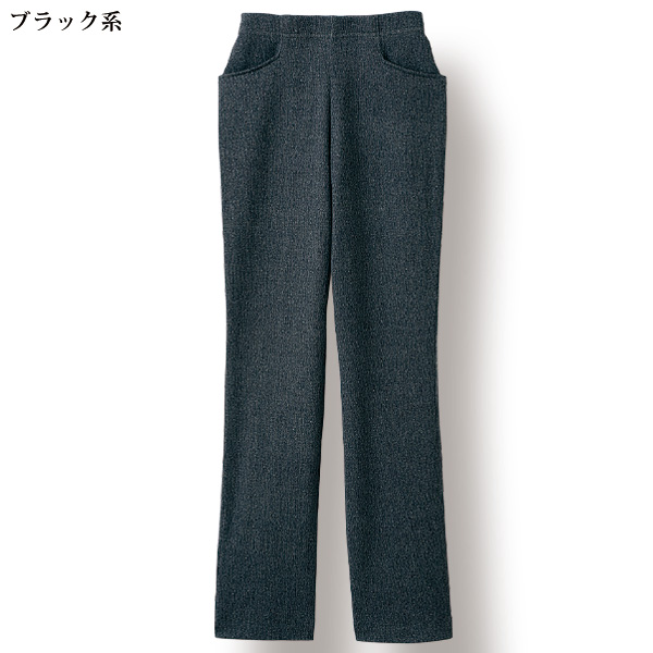 ツイード柄プリント 裏起毛ストレッチパンツ 股下65cm 大きいサイズ M L LL 3L 4L