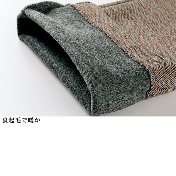 ツイード柄プリント 裏起毛ストレッチパンツ 股下65cm 大きいサイズ M L LL 3L 4L