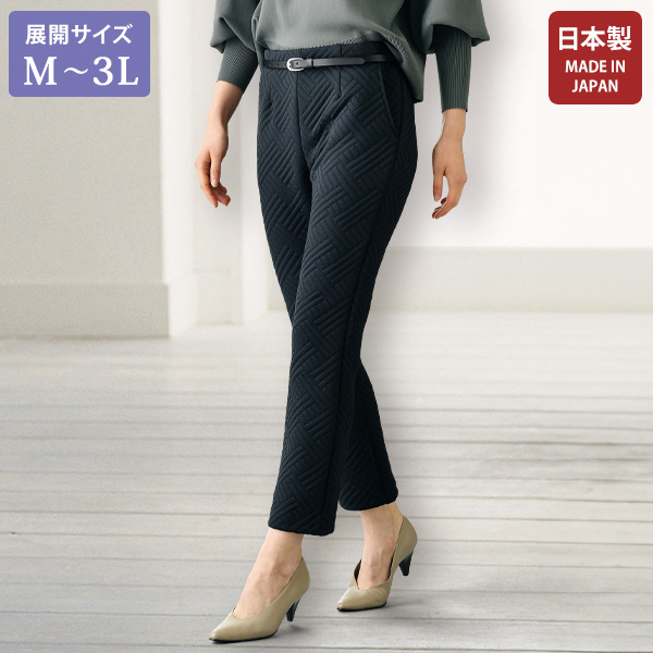 キルトジャカードパンツ 大きいサイズ M L LL 3L