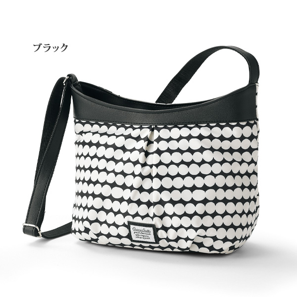 ドット柄タックショルダーバッグ