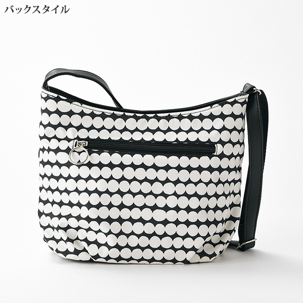 ドット柄タックショルダーバッグ