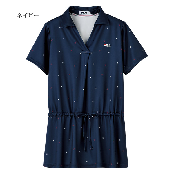 フィラ UV飛柄プリント ポロチュニック FILA