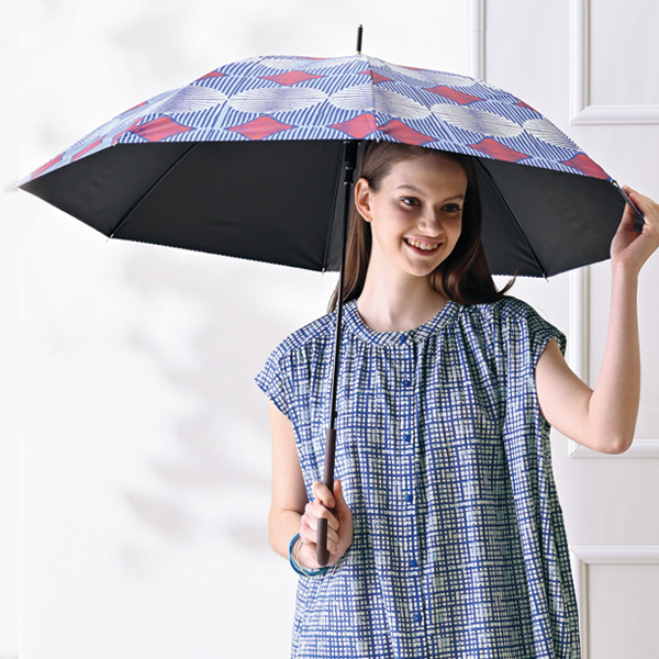 アフリカンプリント 晴雨兼用ジャンプ傘 レンジ柄