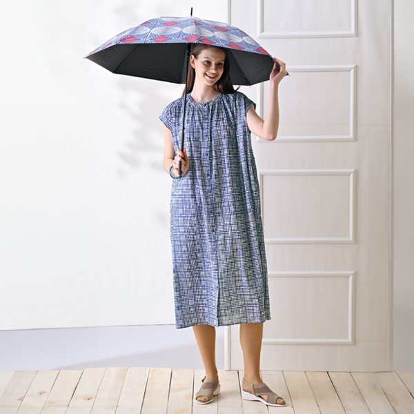 アフリカンプリント 晴雨兼用ジャンプ傘 レンジ柄