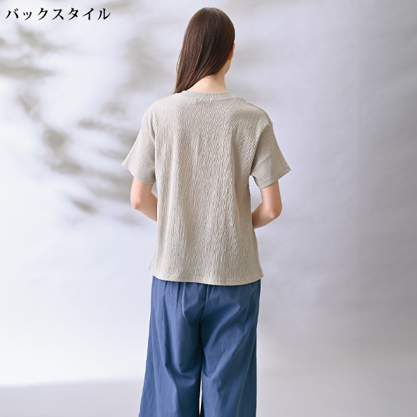 楊柳ロゴプリント ゆったりプルオーバー