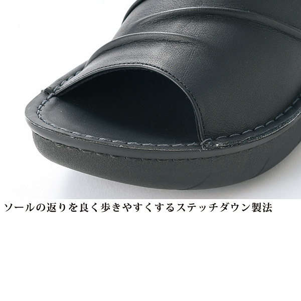 牛革クラウドソール厚底シャーリングシューズ herb