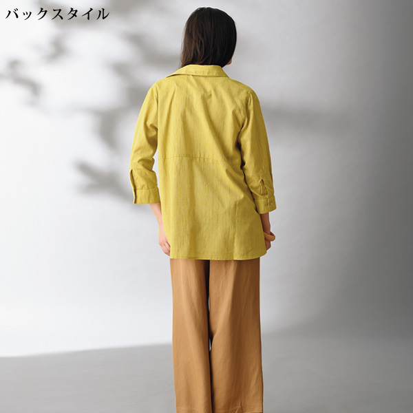 かすり調ふんわりブラウス 大きいサイズ M L LL 3L