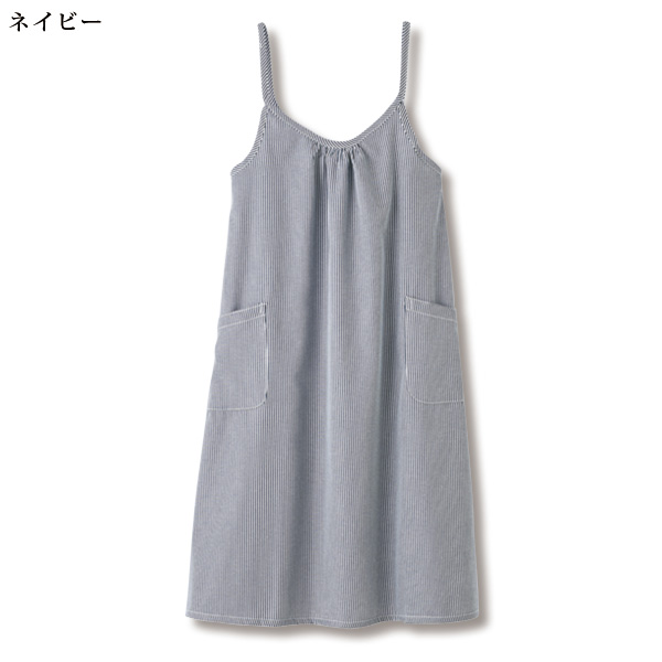デニム調細ストライプキャミドレス