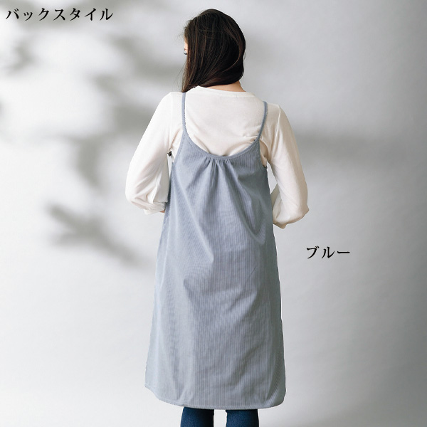 デニム調細ストライプキャミドレス