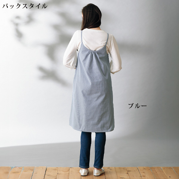 デニム調細ストライプキャミドレス