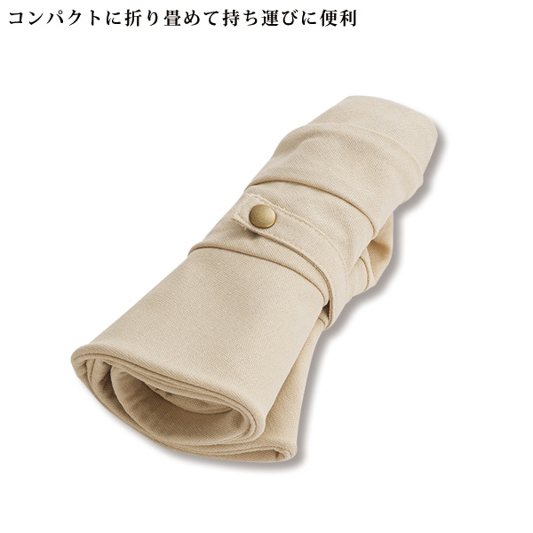 綿麻素材つば広紐付き帽子