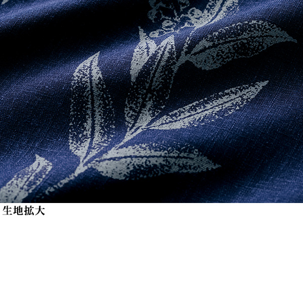 麻混両脇ギャザー使い花柄チュニック