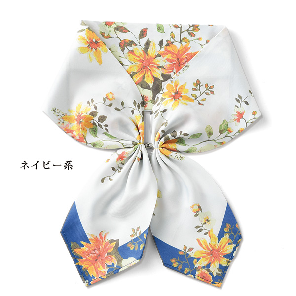 ワンタッチ花柄スカーフ