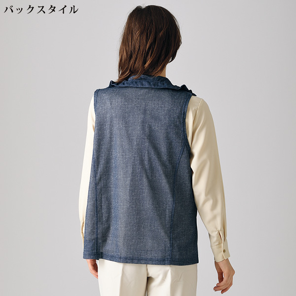 デニム柄軽やかベスト