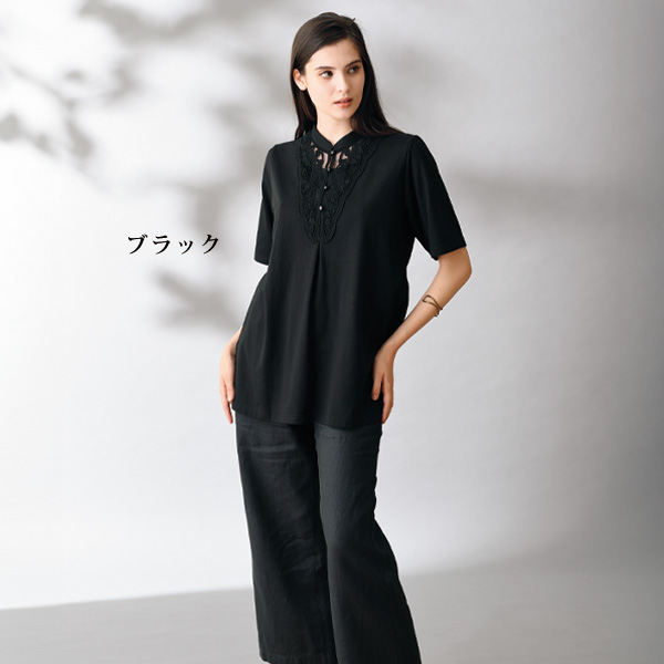 レースがお洒落なTシャツ2色組  大きいサイズ M L LL 3L