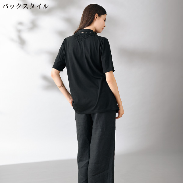 レースがお洒落なTシャツ2色組  大きいサイズ M L LL 3L