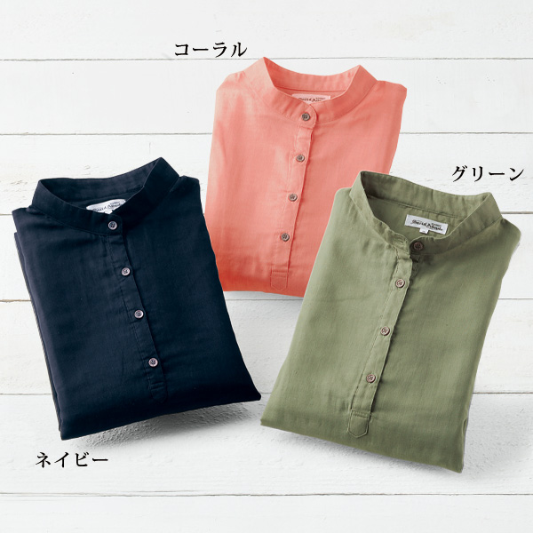 風を感じる二重ガーゼシャツ 大きいサイズ M L LL 3L 4L 5L