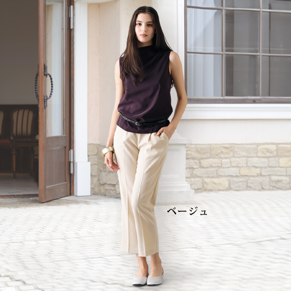 サマーストレートパンツ 股下65cm 大きいサイズ M L LL 3L