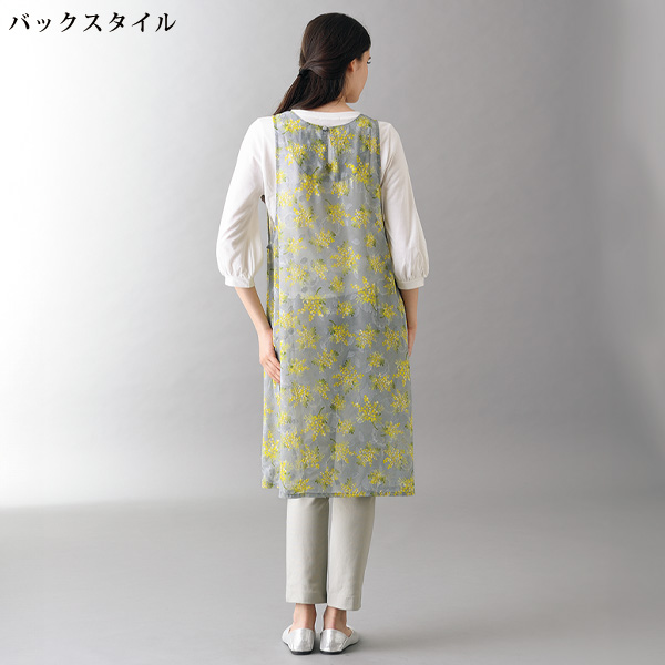 カットジャガード花柄ワンピース