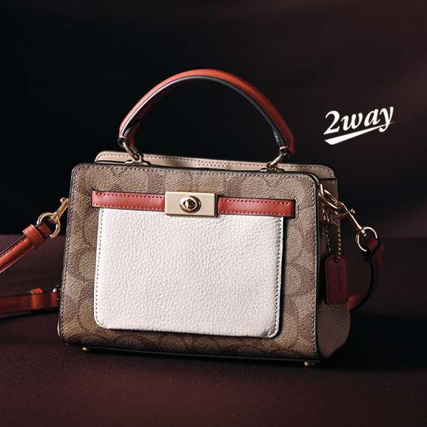 コーチ レザー＆シグネチャー2WAY手提げ COACH