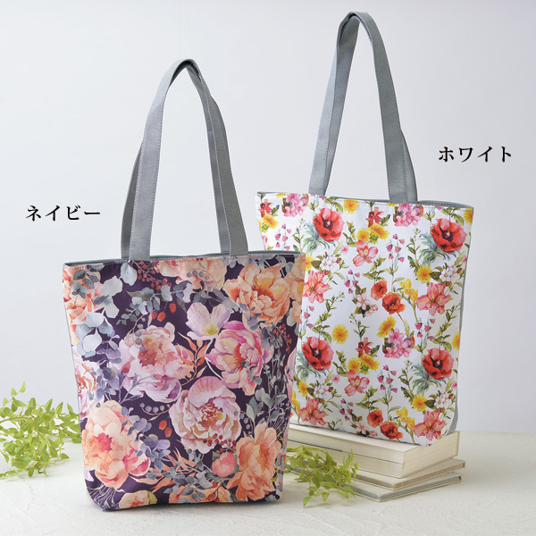 水彩画風バラ柄トート