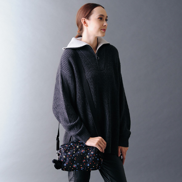 キプリング フフラワープリントショルダーバッグ ABANU M kipling