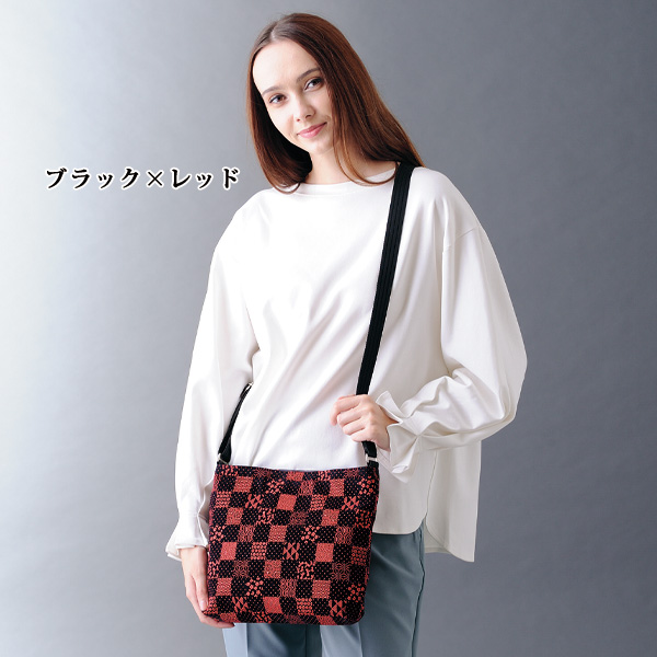 笹井源商店 印伝調パッチワーク柄 ショルダーバッグ