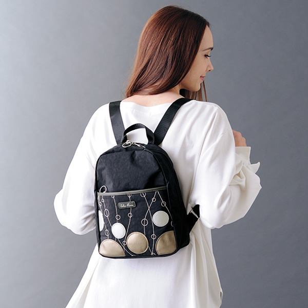 パッチワークドット柄タウンリュック