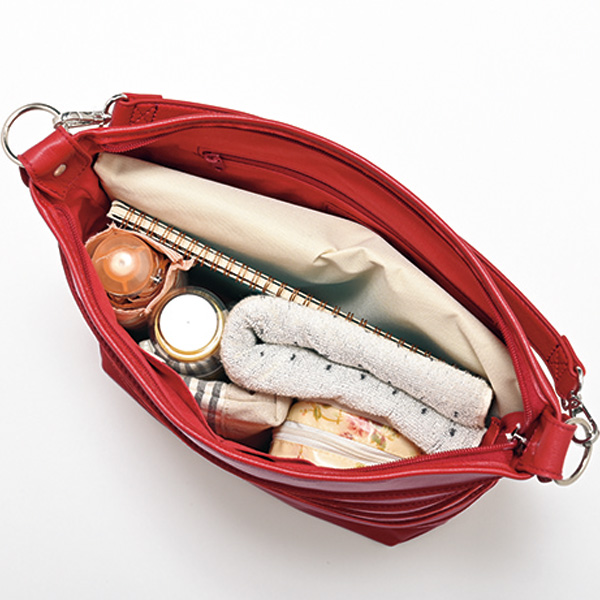 ソフト山羊革ボーダー2WAYショルダーバッグ