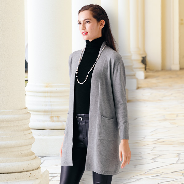 ニットロングカーディガン