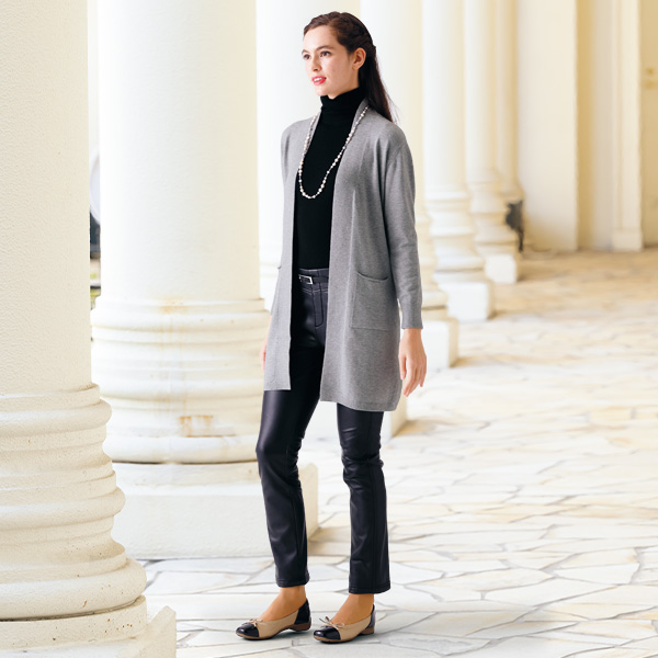 ニットロングカーディガン