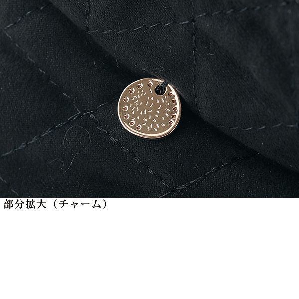 スウェード調チャーム付キルトハット